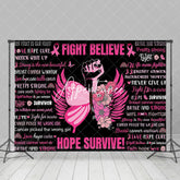 Aperturee - Black Pink Fight Believe Hope Survive Party Backdrop